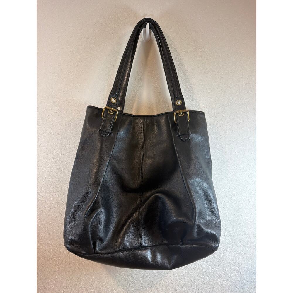 Kate Landry Black Leather Hobo Purse - Picture 4 of 8
